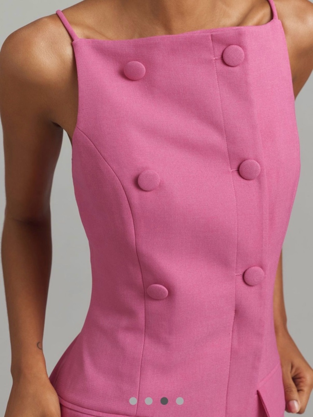 Maeve Pink Double-Breasted Mini Dress - Picture 3 of 5